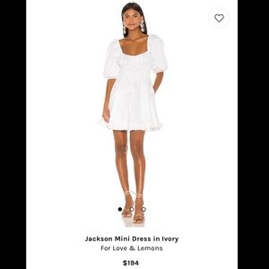 For Love & Lemons White Mini Dress